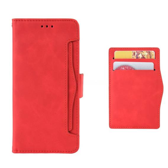Klapkové puzdro pre Oppo Reno 14F, slot na kartu, peňaženka, červené