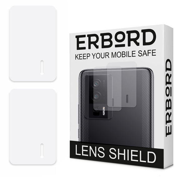 2x tvrdené sklo ERBORD na kameru Xiaomi Poco F5 Pro, priehľadné