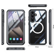 Puzdro pre Samsung Galaxy S25, Shockproof, so sklom, pre MagSafe, čierne
