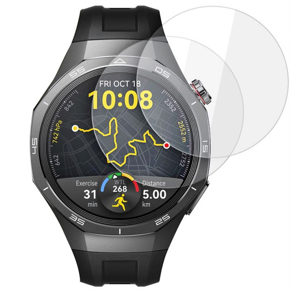 2x ERBORD tvrdené sklo pre Huawei Watch GT 5 Pro 46mm, s montážnym rámom
