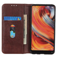 Obal na mobil pre Samsung Galaxy S24, Wallet Litchi Leather, hnedé