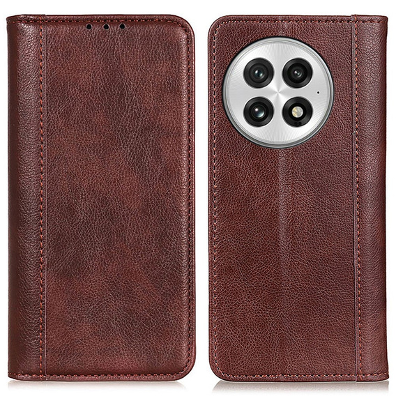 Flipové puzdro pre OnePlus 13, Split Leather, hnedé