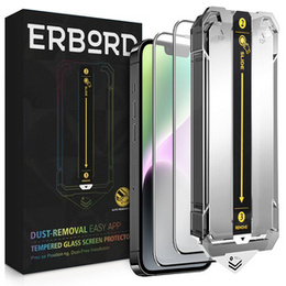 2x tvrdené sklo pre iPhone 16e / 14 / 13 / 13 Pro, ERBORD Easy App Full Screen Protector
