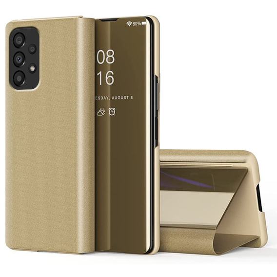 Obal na mobil pre Samsung Galaxy A53 5G, Clear View, zlaté