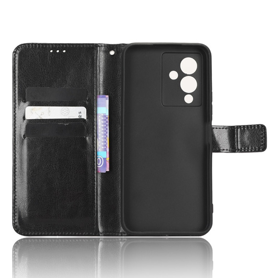 Klapkové puzdro pre Infinix Note 12 5G, Crazy Horse Wallet, čierne