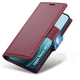 Puzdro pre Oppo Reno 14 F / 14 FS, ERBORD Glossy Litchi, flipová peňaženka, červené