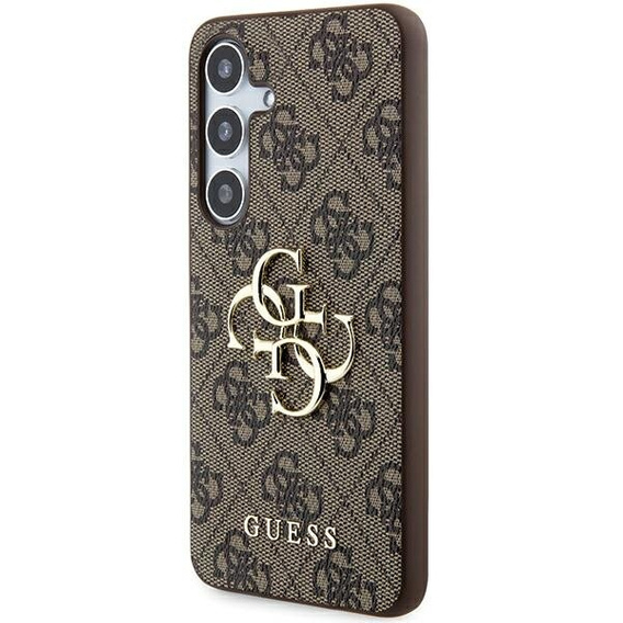 GUESS Obal na mobil pre Samsung Galaxy A55, 4G Big Metal Logo, hnedé