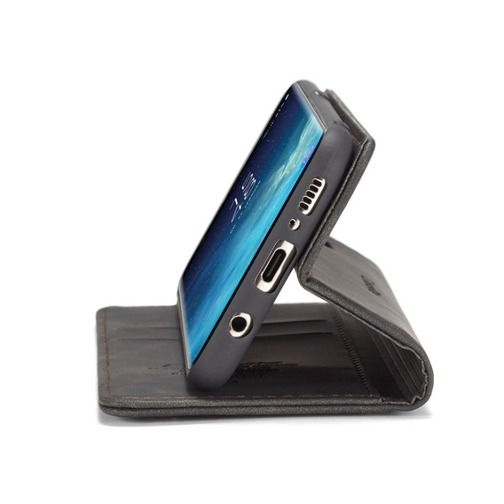 CASEME puzdro pre Samsung Galaxy S8, Leather Wallet Case, čierne