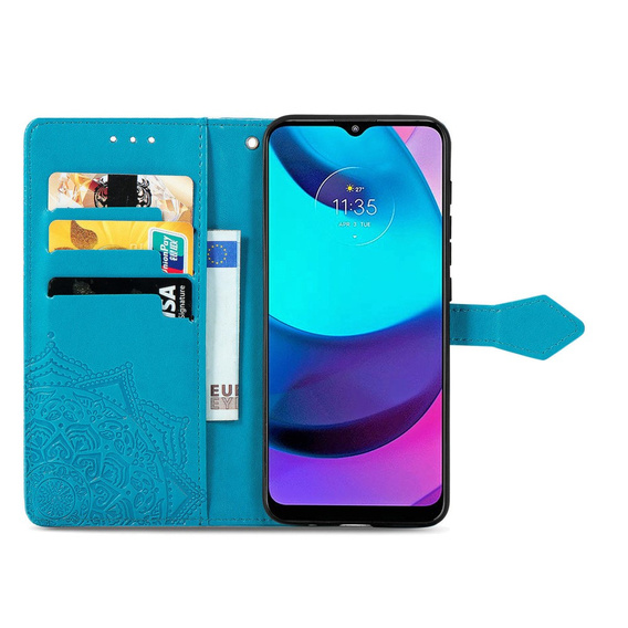 Klapkové puzdro pre Motorola Moto E20/E30/E40, Mandala, modré