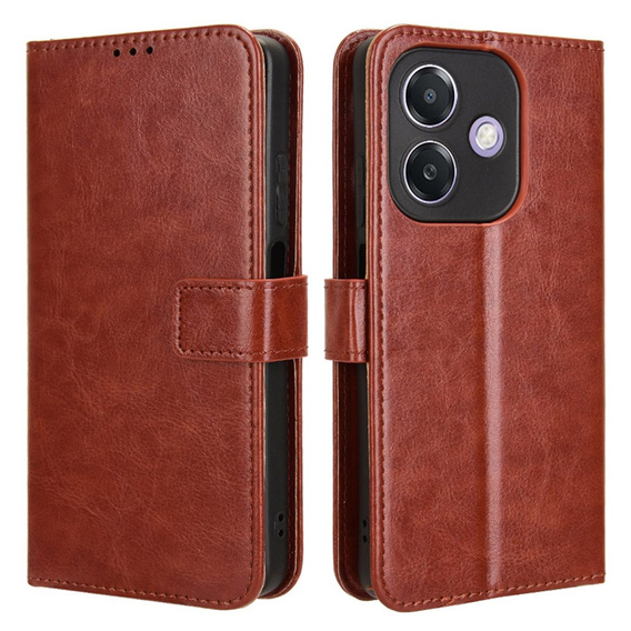 Klapkové puzdro pre Oppo A40 / Oppo A40m, Crazy Horse Wallet, hnedé