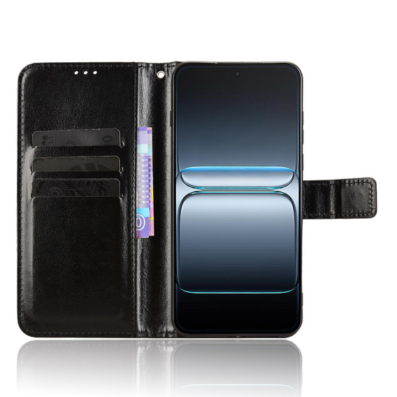 Klapkové puzdro pre OnePlus Nord 5, Crazy Horse Wallet, čierne