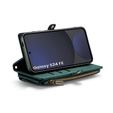 Puzdro CASEME pre Samsung Galaxy S24 FE, RFID Leather Wallet, s popruhom cez rameno, zelený