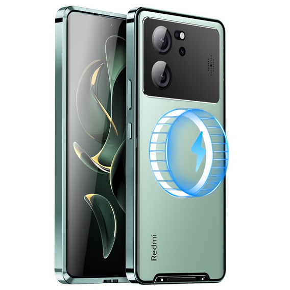 Ochranné puzdro na fotoaparát pre Xiaomi 13T / 13T Pro, CamShield MagSafe, transparentné / zelené