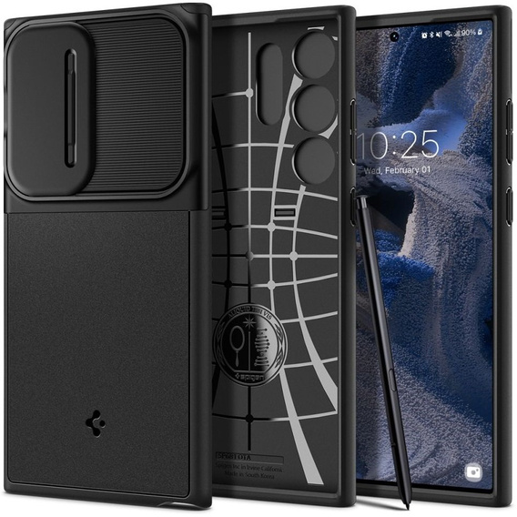 Spigen Optik Armor čierne puzdro pre Samsung Galaxy S23 Ultra