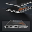 Puzdro pre Samsung Galaxy S23 Ultra, Magnetic Dual Glass, strieborné