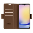 Puzdro pre Samsung Galaxy A25 5G, ERBORD Glossy Litchi, flipová peňaženka, hnedé