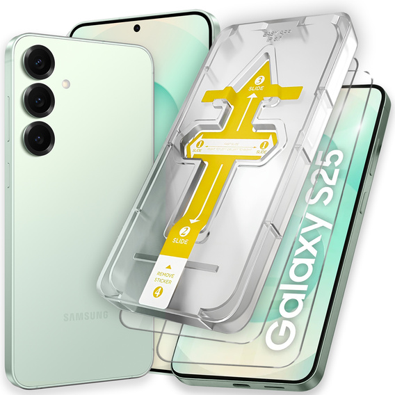 2x Tvrdené sklo pre Samsung Galaxy S24+ Plus / S25+ Plus, ERBORD Easy App 9H Screen Protector