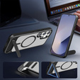 Puzdro pre Samsung Galaxy S25 Ultra, Kickstand Matt Case, pre MagSafe, čierne