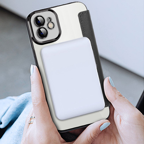 Klapkové puzdro pre iPhone 12, RFID Wallet MagSafe CamShield, čierne