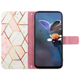 Klapkové puzdro pre Xiaomi Redmi Note 13 Pro 4G / Xiaomi Redmi Note 14S / Xiaomi Poco M6 Pro 4G, Wallet, Marble ružové