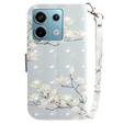Klapkové puzdro pre Xiaomi Redmi Note 13 Pro 5G, Wallet, Magnolia Flowers sivé