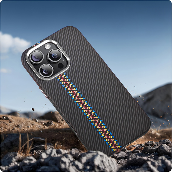 Puzdro pre iPhone 16 Pro Max, Carbon Fiber MagSafe, čierne