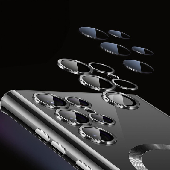 Puzdro pre Samsung Galaxy S24 Ultra, Electro MagSafe, čierne+ Plné lepidlo keramické sklo