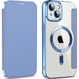 Klapkové puzdro pre iPhone 13, RFID Wallet MagSafe CamShield, modré