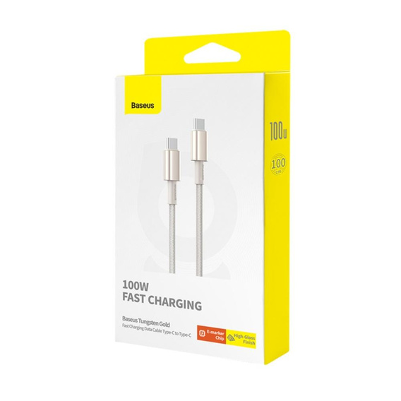 Baseus Tungsten Gold USB-C kábel na USB-C 100 W 1 m – Titanium Galaxy, zlatý