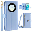 Klapkové puzdro pre Honor Magic5 Lite, Wallet Zipper Pocket, modré