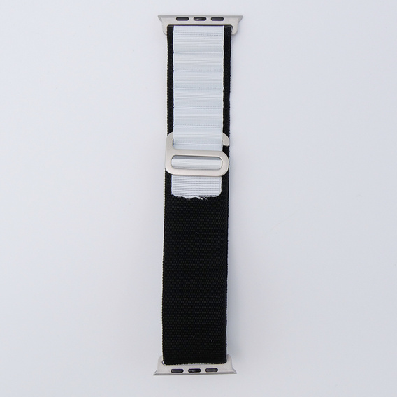 Nylonový remienok pre Apple Watch 1/2/3/4/5/6/7/8/SE/ULTRA 42/44/45/49 mm, čierny / biely