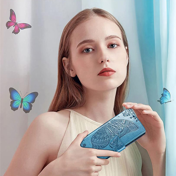 Klapkové puzdro pre Xiaomi Poco F7 Pro, Butterfly, modré