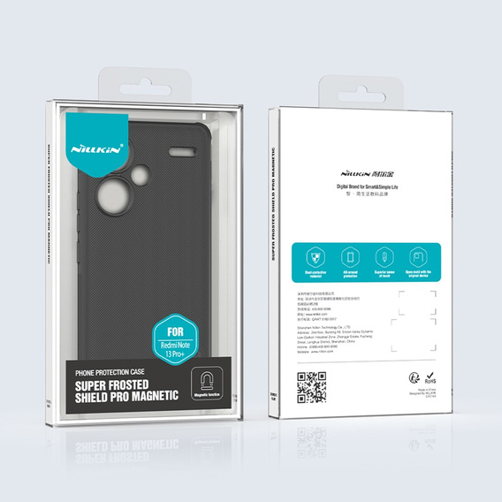 NILLKIN puzdro pre Xiaomi Redmi Note 13 Pro+, Frosted Shield, pre MagSafe, čierne