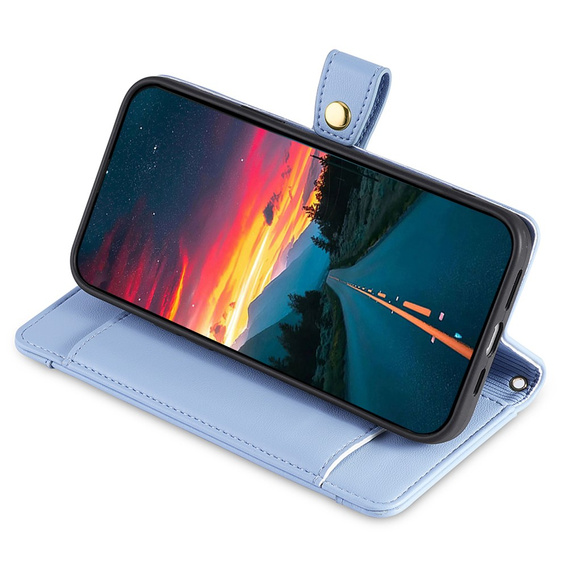 Klapkové puzdro pre Realme 14 Pro+ 5G, Wallet Zipper Pocket, modré