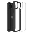 Puzdro Spigen pre iPhone 15, Ultra Hybrid, čierne + tvrdené sklo 9H