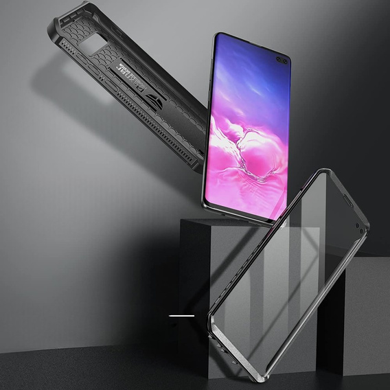 Obrnené puzdro pre Samsung Galaxy S10 Plus, Dexnor Full Body, čierne