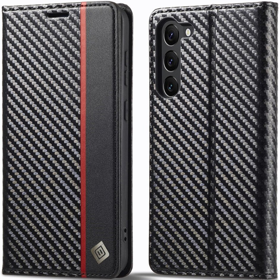 Flipové puzdro pre Samsung Galaxy S24, Carbon LC.IMEEKE, čierne