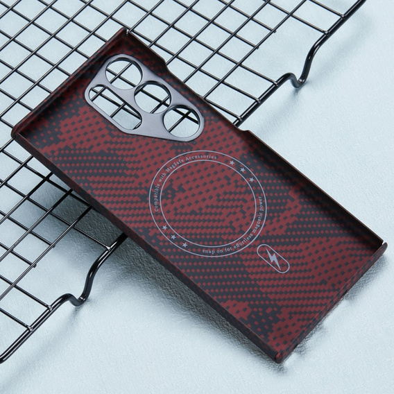 Puzdro pre Samsung Galaxy S24 Ultra, Aramid Fiber MagSafe, červené