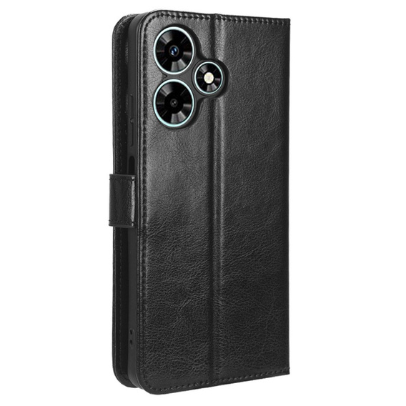 Klapkové puzdro pre Infinix Hot 30, Crazy Horse Wallet, čierne