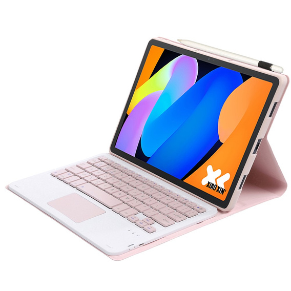 Puzdro s Bluetooth klávesnicou s dotykovou plochou pre Lenovo Idea Tab 11" 2025 TB336FU TB336ZU, ružové