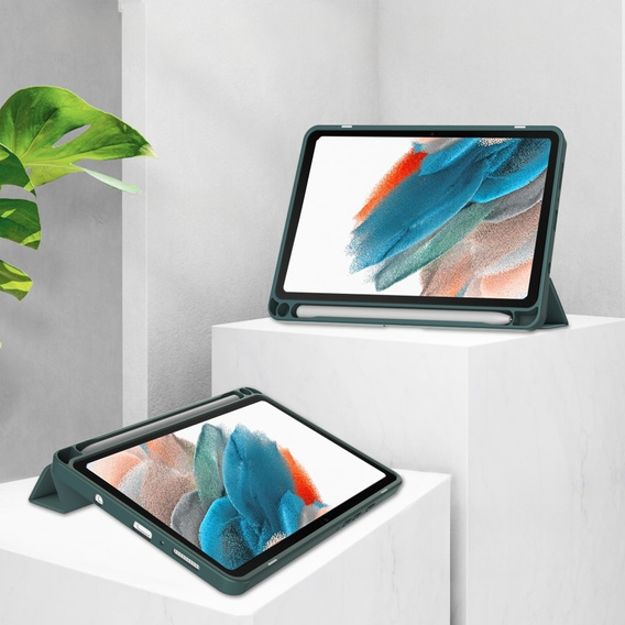 Puzdro pre Samsung Galaxy Tab A9, Smartcase Hybrid, so slotom na stylus, tmavozelené