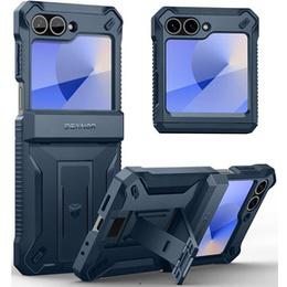 Pancierované puzdro pre Samsung Galaxy Z Flip7 FE / Z Flip6, Dexnor Clip Holder, tmavomodré