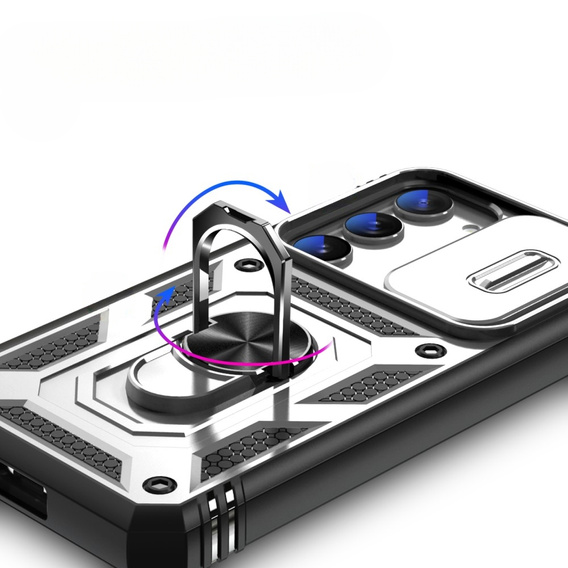 Obal na mobil pre Samsung Galaxy S23, CamShield Slide, CamShield Slide, biele / čierne