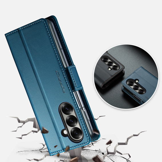 CASEME Litchi Wallet flipové puzdro pre Samsung Galaxy Z Fold7 5G