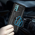 Pancierované obal na mobil pre Motorola Moto G60, Nox Case Ring, čierne