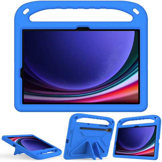 Detské puzdro pre Samsung Galaxy Tab S10 Lite / S10 FE / S9 FE, s rukoväťou, modré