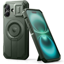 Obrnené puzdro pre iPhone 16, Dexnor CamProtect MagSafe, zelený