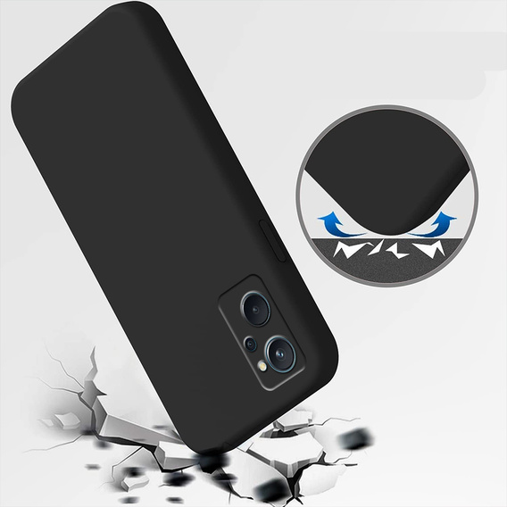 Obal na mobil pre Realme 9i / Oppo A96, Silicone Lite, čierne