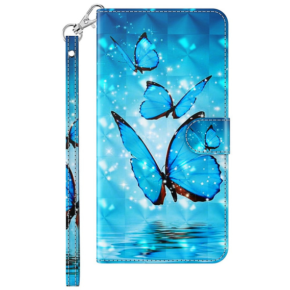 Klapkové puzdro pre Oppo A17, Wallet Light Spots Decor Butterfly, modré