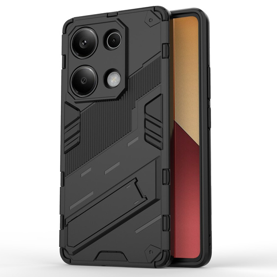 Puzdro pre Xiaomi Redmi Note 13 Pro 4G / Xiaomi Redmi Note 14S / Xiaomi Poco M6 Pro 4G, Military kickstand, čierne